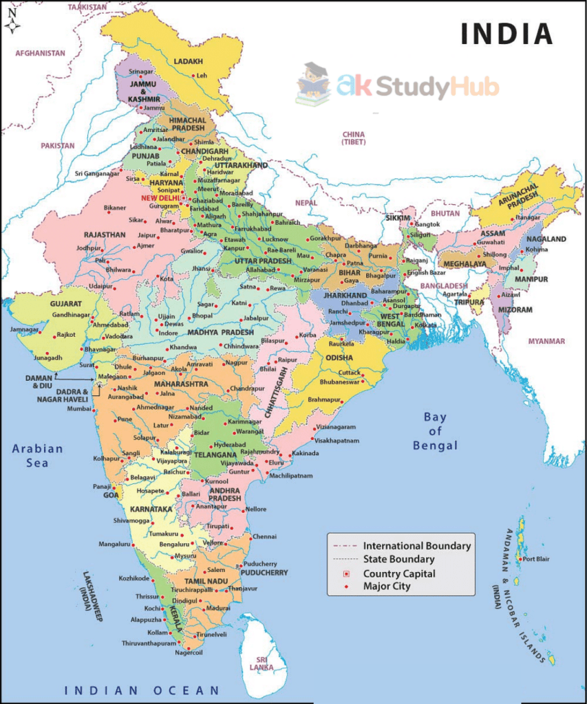 Bharat ke Rajya or Rajdhani | भारत के राज्य और राजधानी -2022